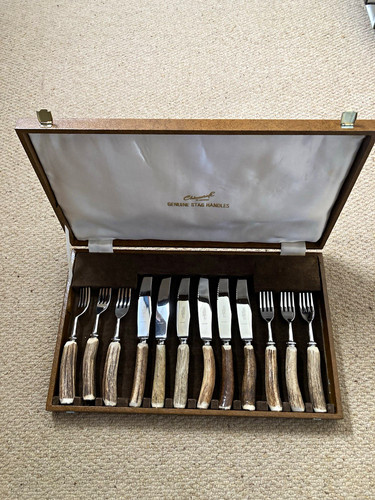 12pc stainless steel stag horn - 12pc,